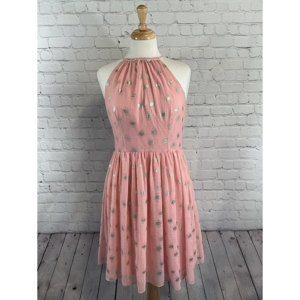 COPY - Maggie London, Dress, Peach and gold. Size 8